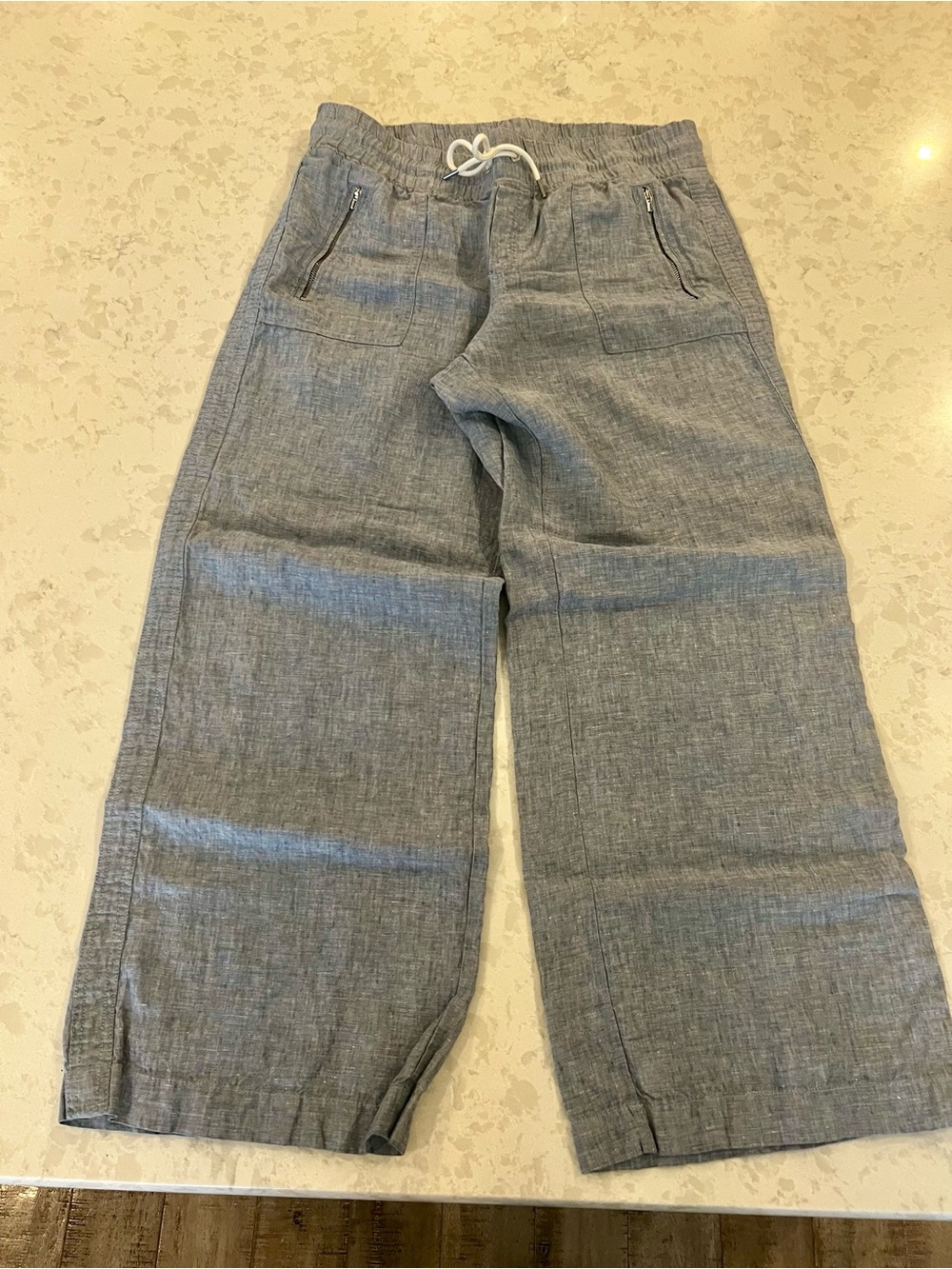 Athleta Cabo Linen Wide-Leg Pants in chambray blue - Picture 3 of 5